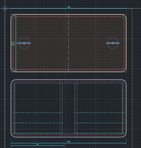 Лекало портмоне bifold на 6 карт в LeatherDraft: внешняя деталь и внутренняя панель с линиями шва